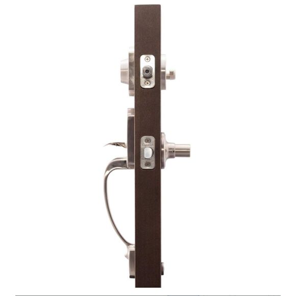 Copper Creek Heritage Front Entrance Door Handle set in Satin Stainless - Picture 5 of 6